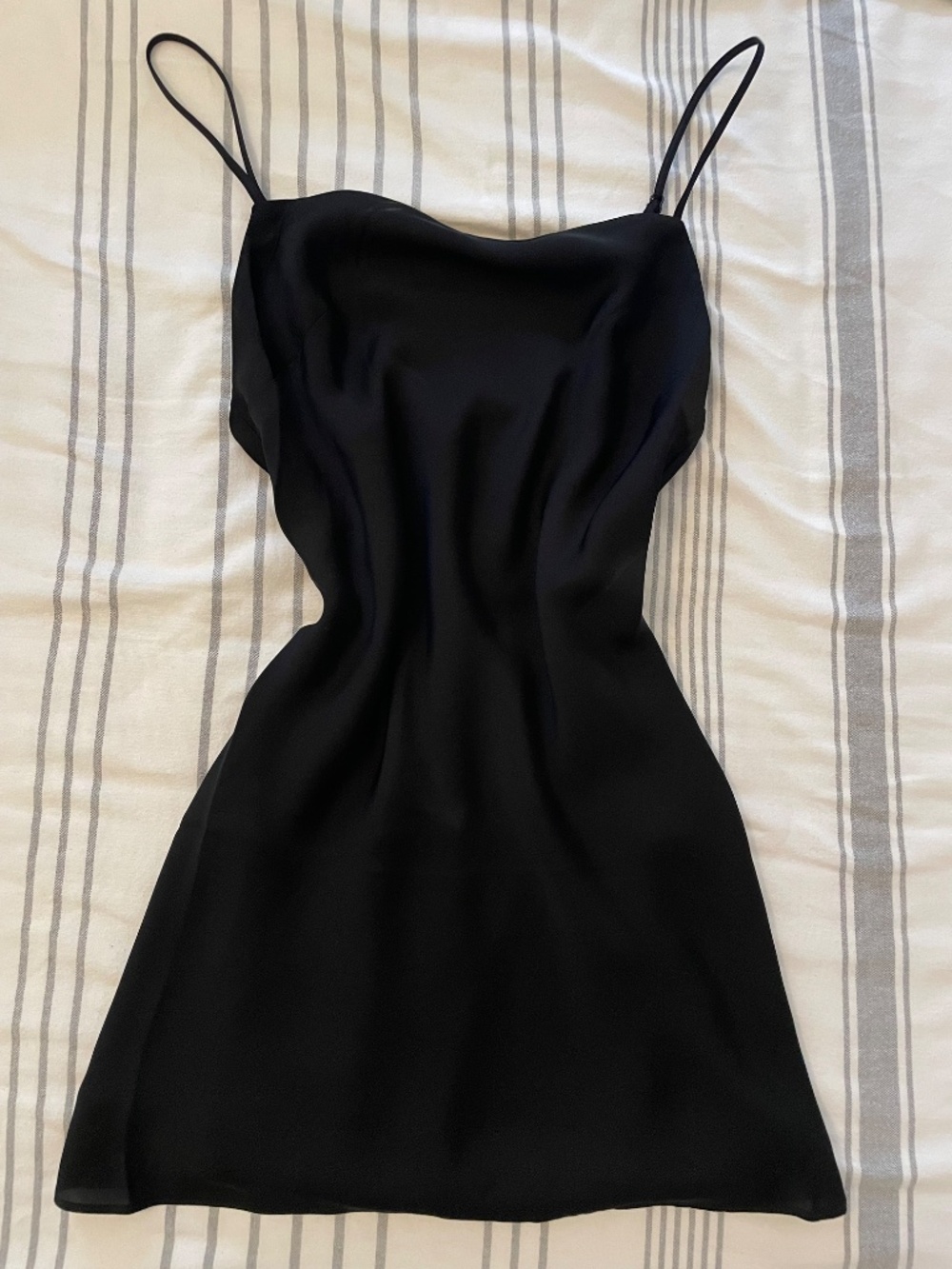 NWOT Aritiza Satin Silk Black Mini Backless Dress - Picture 4 of 6